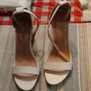 Charlotte Rose white open toe sandal high heels